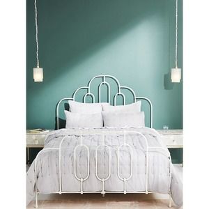 Anthropologie Velvet Emery Quilt King Size Embriodered Silver